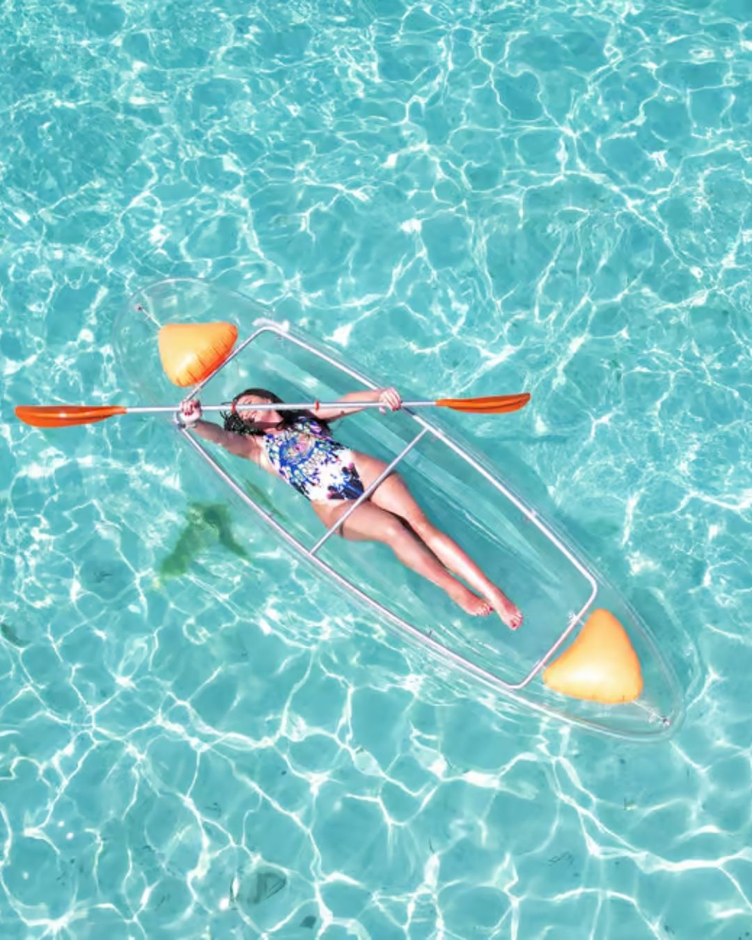 Clear kayak with drone 1